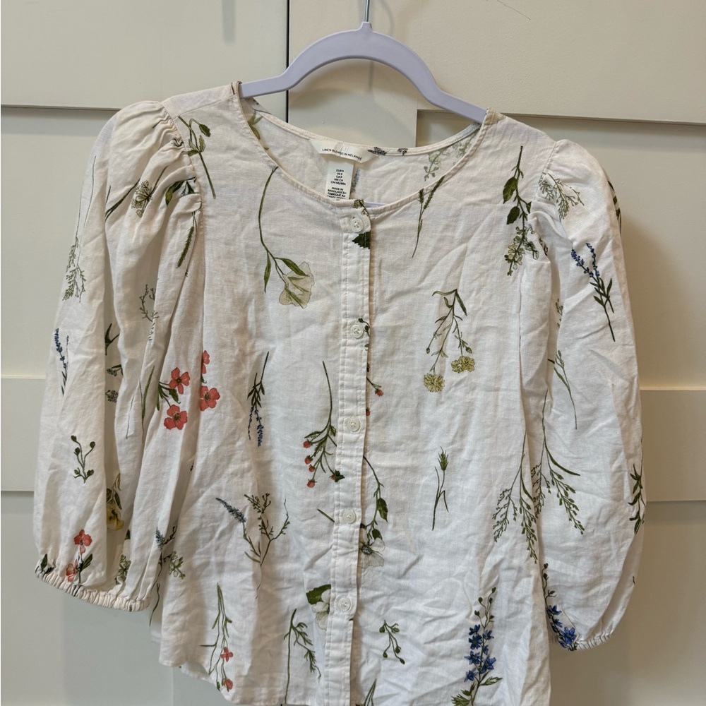 Floral Button-Up Blouse